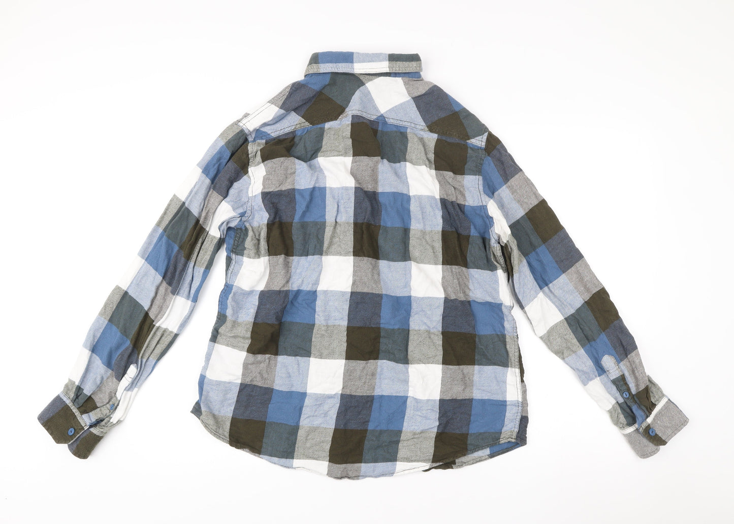 Mossimo Supply Co Men’s Blue Checked Cotton Button-Up Shirt L
