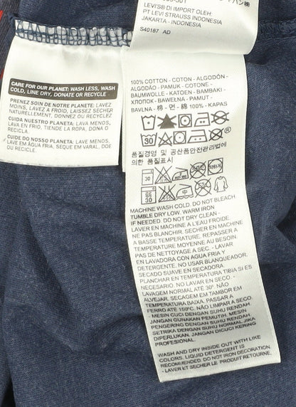 Levi's Men's Blue Graphic Logo T-Shirt Size L Crew Neck Cotton