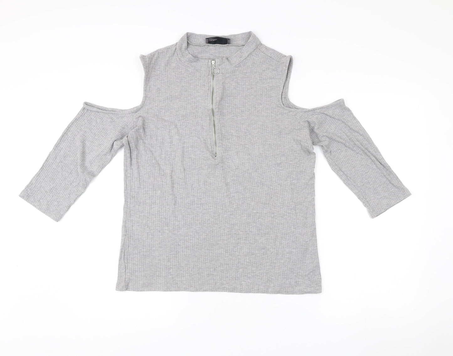 Womens UK Size XL VERO MODA Grey Basic T-Shirt