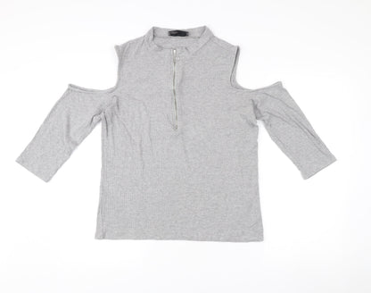 Womens UK Size XL VERO MODA Grey Basic T-Shirt