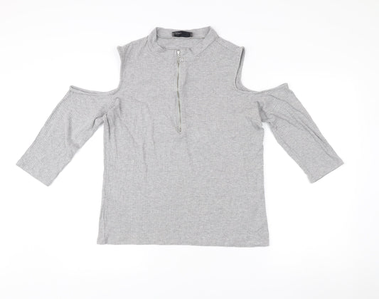 Womens UK Size XL VERO MODA Grey Basic T-Shirt