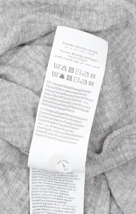 Womens UK Size XL VERO MODA Grey Basic T-Shirt