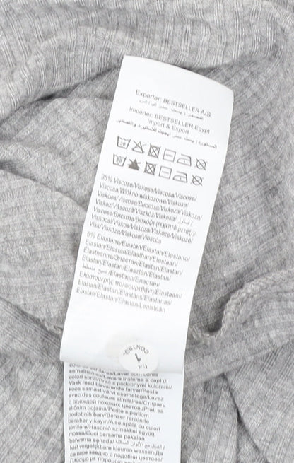 Womens UK Size XL VERO MODA Grey Basic T-Shirt