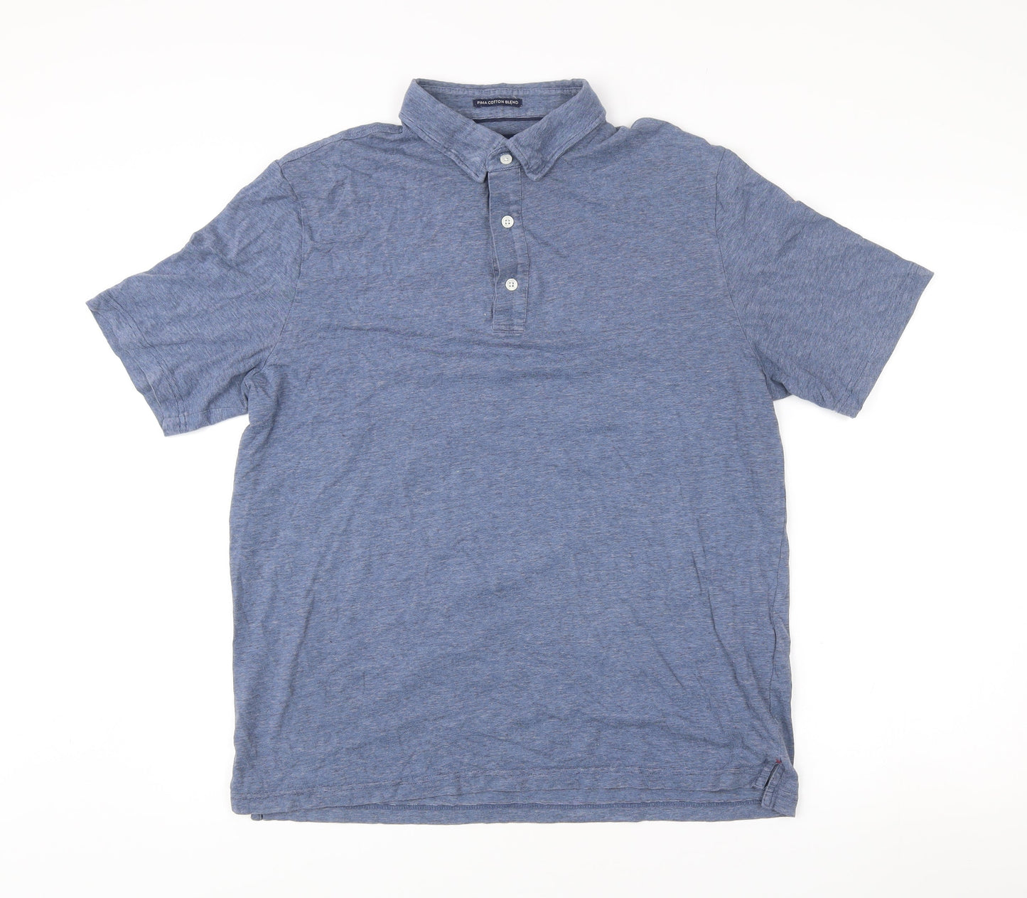 JACHS New York Men's Blue Cotton Blend Polo Shirt Size L