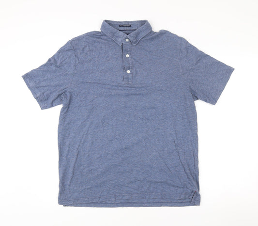 JACHS New York Men's Blue Cotton Blend Polo Shirt Size L