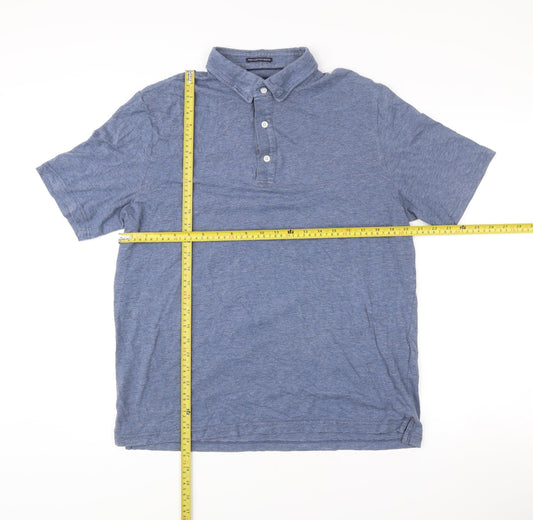 JACHS New York Men's Blue Cotton Blend Polo Shirt Size L