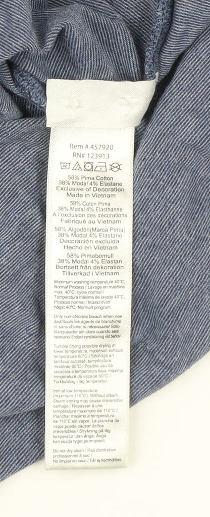 JACHS New York Men's Blue Cotton Blend Polo Shirt Size L