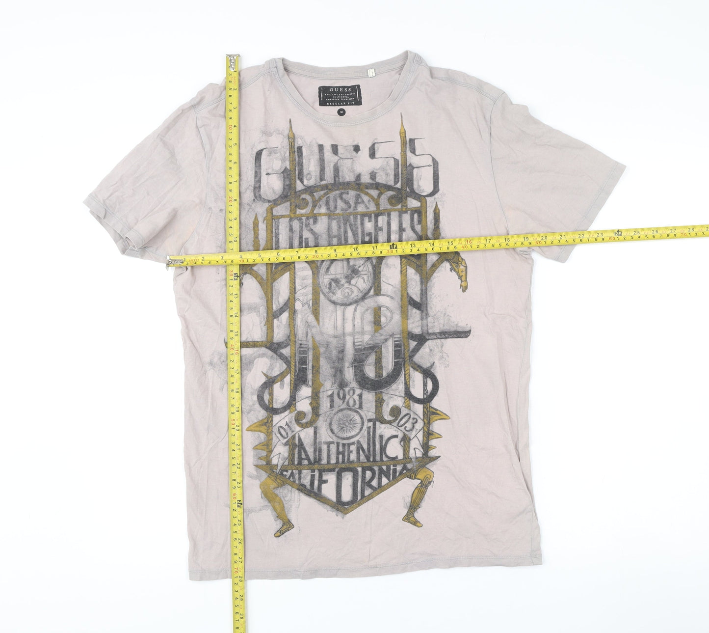 Mens UK Size M GUESS Beige  T-Shirt