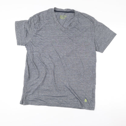 Penguin by Munsingwear Mens Grey L V-Neck Short Sleeve T-Shirt