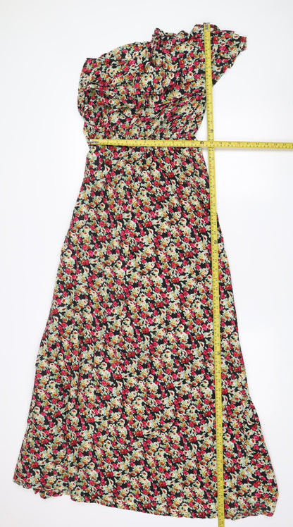 Lila Womens Multicoloured Floral Maxi One Shoulder Dress Size 10