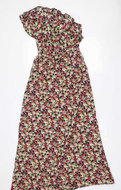 Lila Womens Multicoloured Floral Maxi One Shoulder Dress Size 10