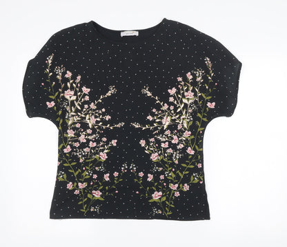 Womens UK Size 10 Marks and Spencer Per Una Black Basic T-Shirt