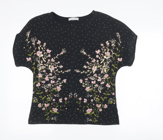 Womens UK Size 10 Marks and Spencer Per Una Black Basic T-Shirt
