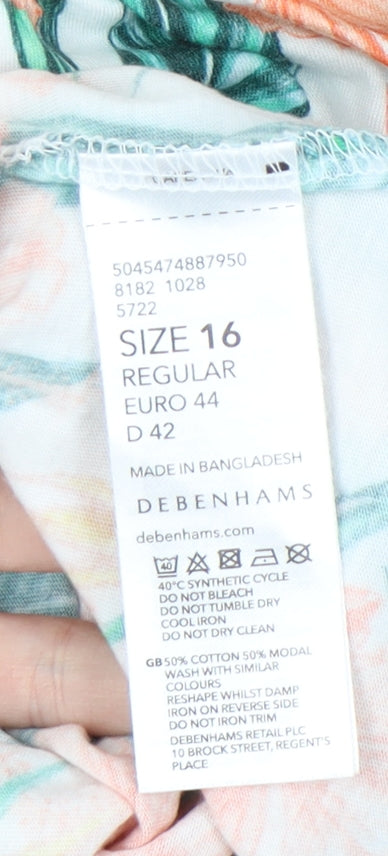Womens UK Size 16 Debenhams Multicoloured Tunic Blouse