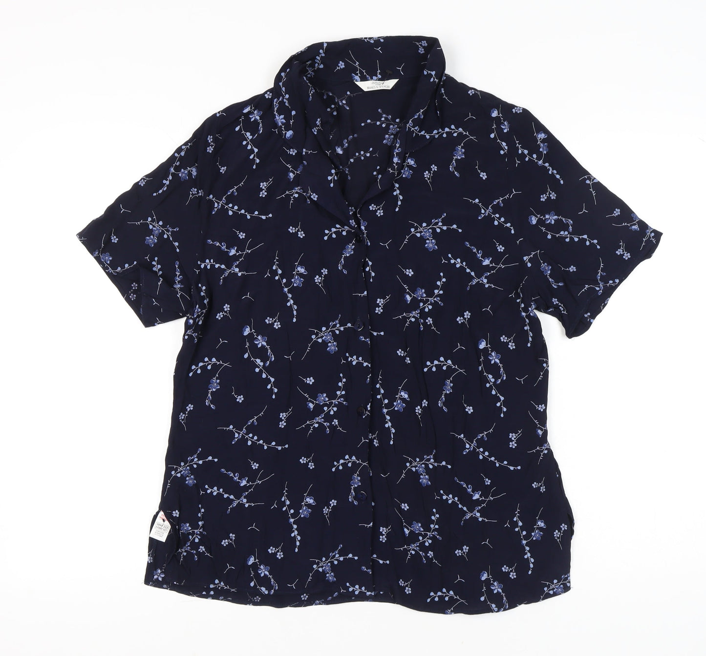 Womens UK Size 18 Marks and Spencer Blue Classic Button-Up