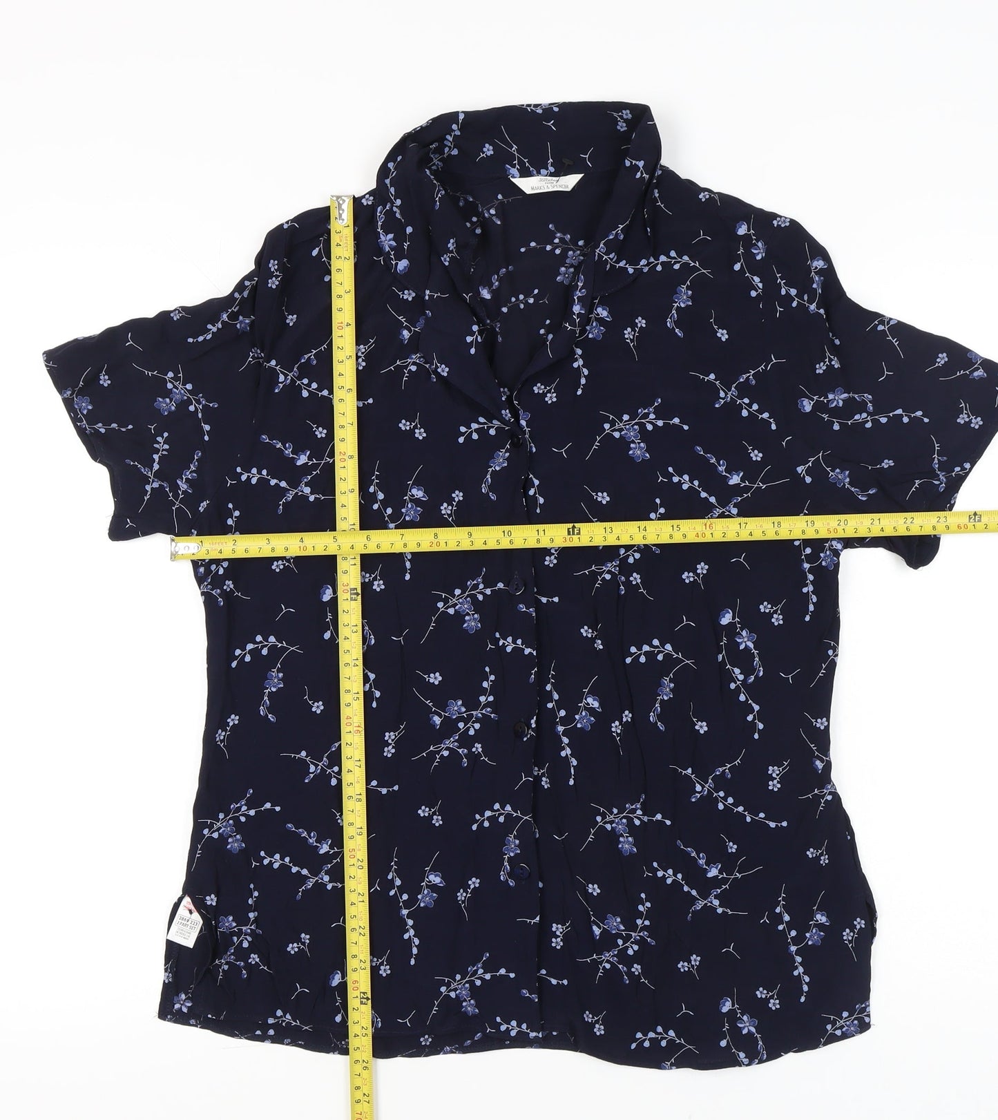 Womens UK Size 18 Marks and Spencer Blue Classic Button-Up