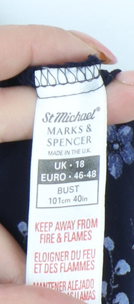 Womens UK Size 18 Marks and Spencer Blue Classic Button-Up