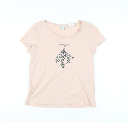Womens UK Size XS Monki Pink Basic T-Shirt