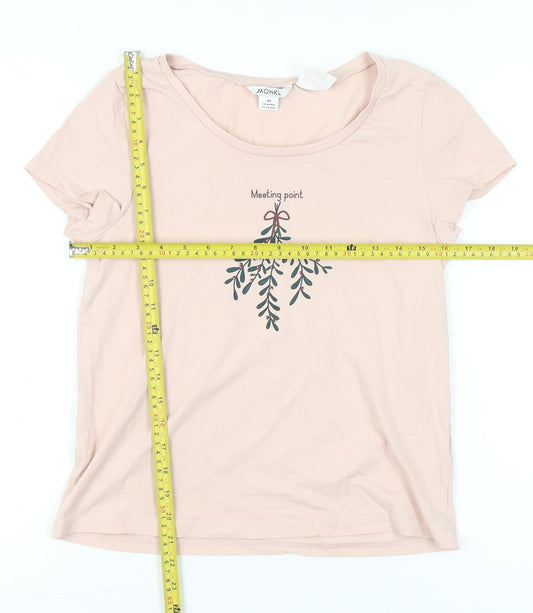 Womens UK Size XS Monki Pink Basic T-Shirt