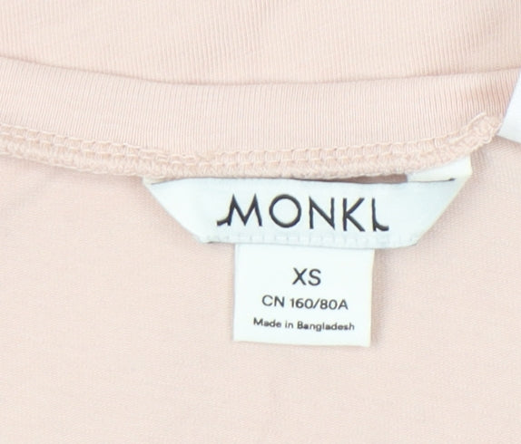 Womens UK Size XS Monki Pink Basic T-Shirt