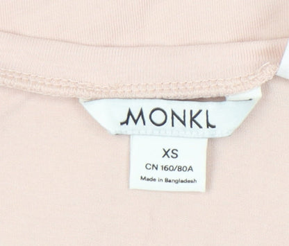Womens UK Size XS Monki Pink Basic T-Shirt
