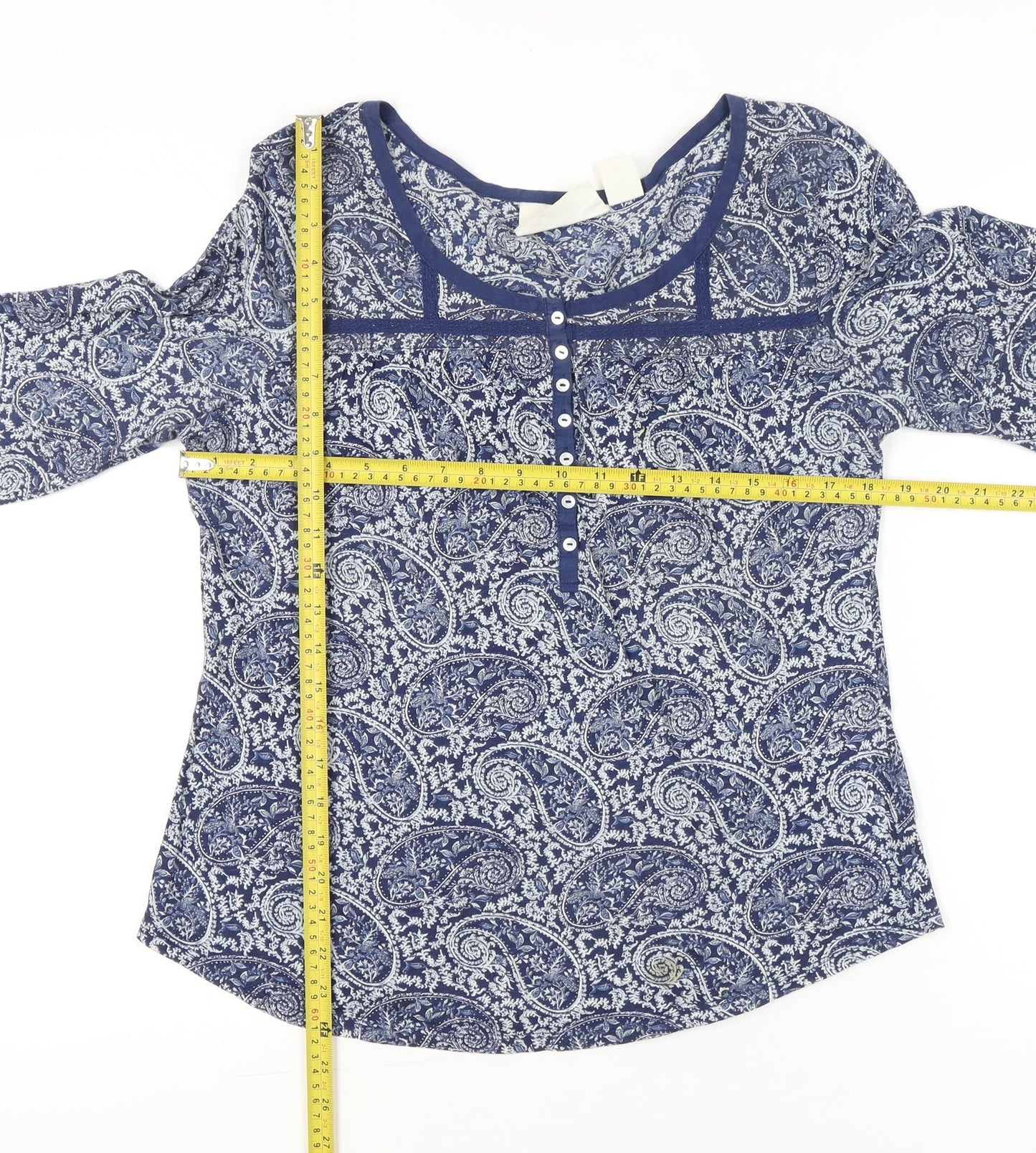 Womens UK Size L H&M Blue Tunic Blouse