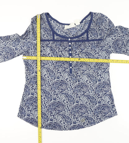 Womens UK Size L H&M Blue Tunic Blouse