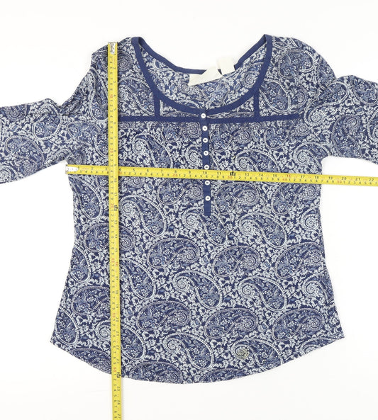 Womens UK Size L H&M Blue Tunic Blouse
