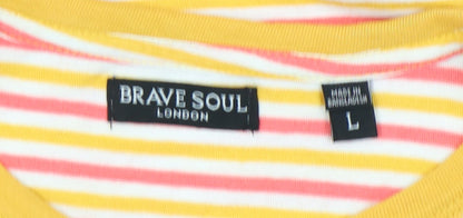 Womens UK Size L Brave Soul Multicoloured Basic T-Shirt