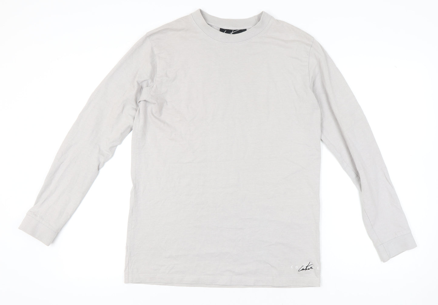 The Couture Club Men’s Grey Long Sleeve Cotton T-Shirt Size M