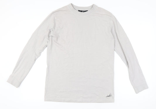 The Couture Club Men’s Grey Long Sleeve Cotton T-Shirt Size M