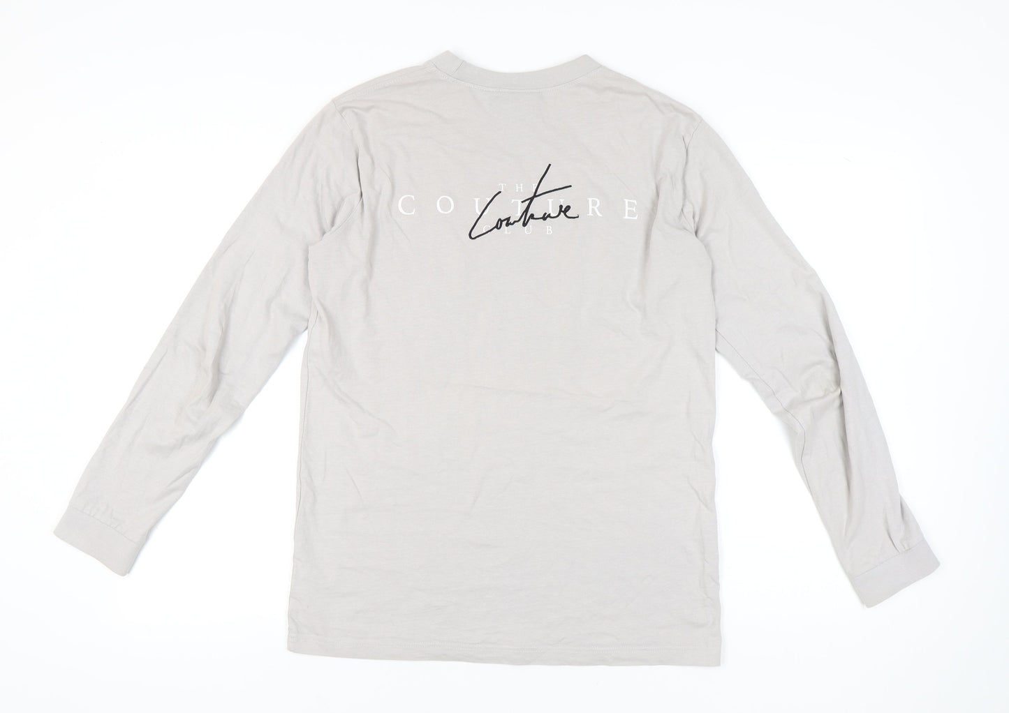 The Couture Club Men’s Grey Long Sleeve Cotton T-Shirt Size M