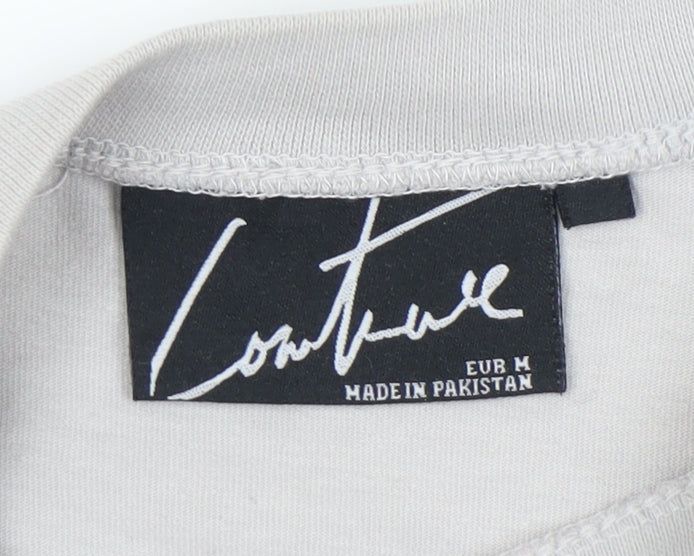 The Couture Club Men’s Grey Long Sleeve Cotton T-Shirt Size M