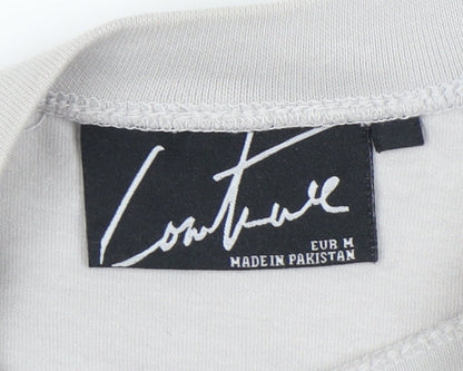 The Couture Club Men’s Grey Long Sleeve Cotton T-Shirt Size M