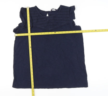 Womens UK Size 14 Marks and Spencer Blue Tunic Blouse