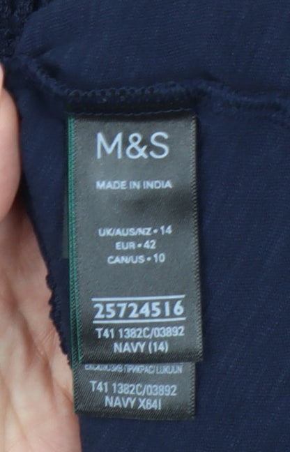 Womens UK Size 14 Marks and Spencer Blue Tunic Blouse