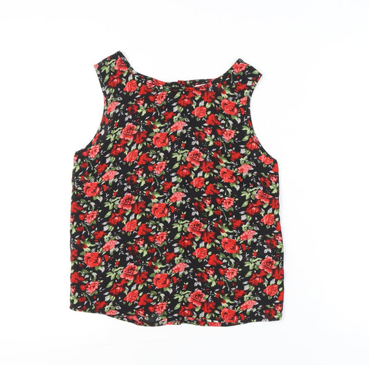 New Look Womens Floral Tank Top Size 8 Multicoloured Sleeveless Camisole