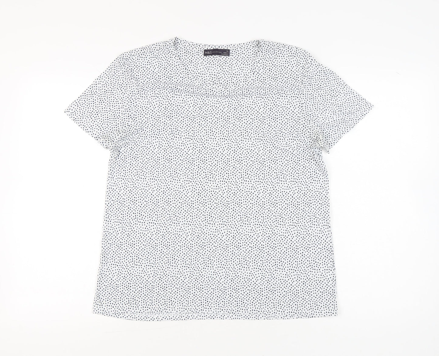 Womens UK Size 14 Marks and Spencer White Basic T-Shirt