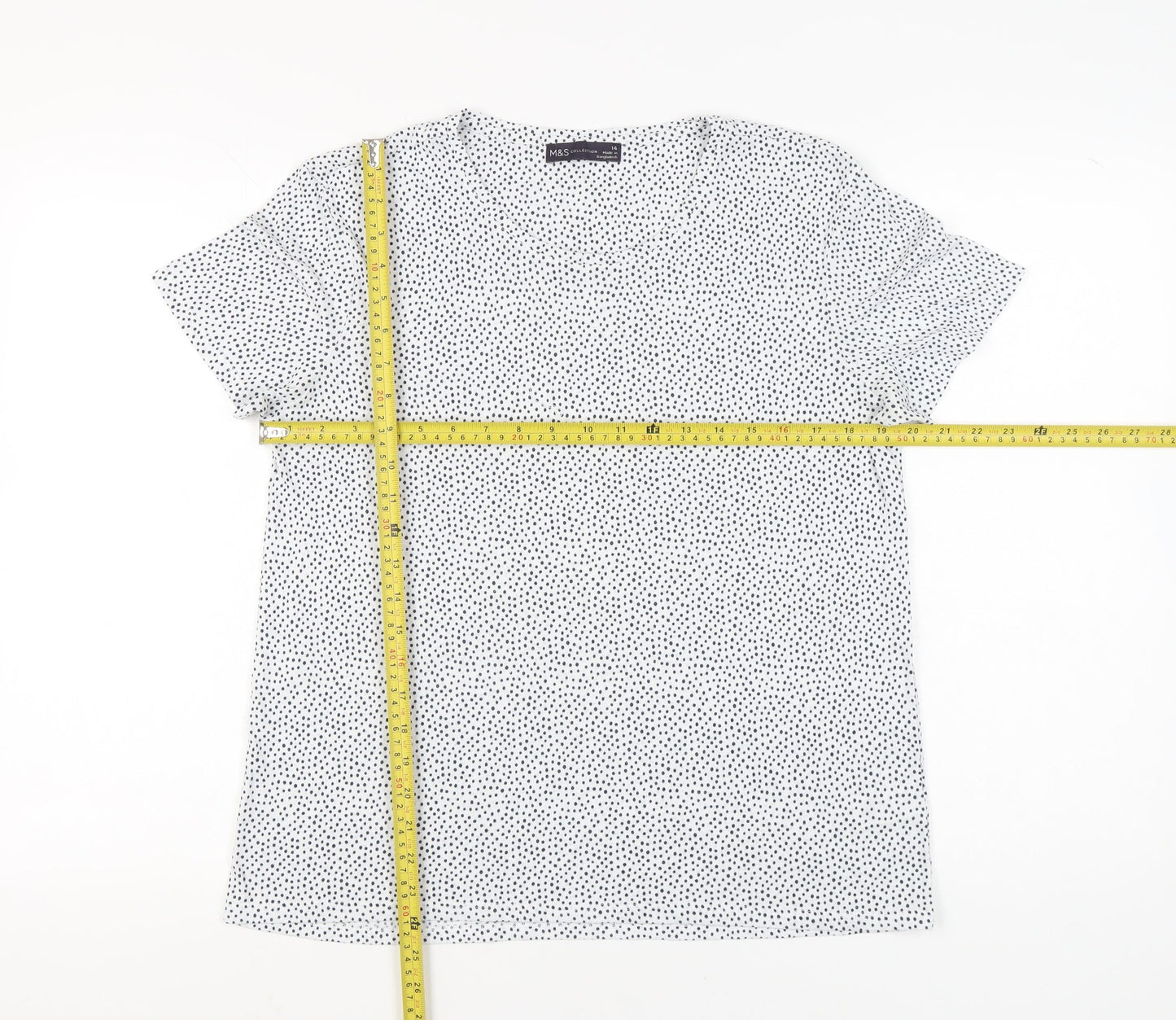 Womens UK Size 14 Marks and Spencer White Basic T-Shirt