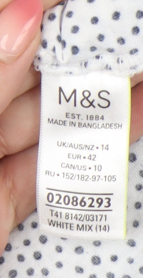 Womens UK Size 14 Marks and Spencer White Basic T-Shirt