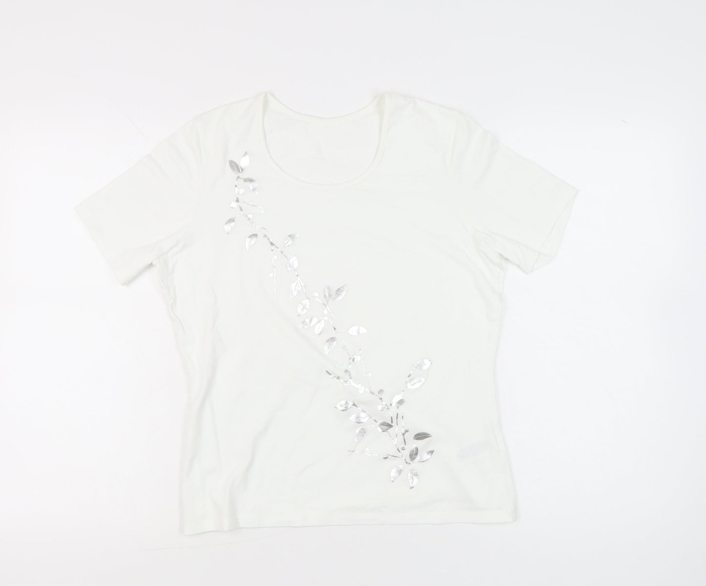 Womens UK Size 14 Marks and Spencer White Basic T-Shirt