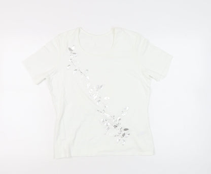 Womens UK Size 14 Marks and Spencer White Basic T-Shirt