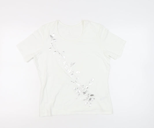 Womens UK Size 14 Marks and Spencer White Basic T-Shirt