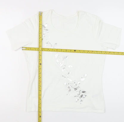 Womens UK Size 14 Marks and Spencer White Basic T-Shirt