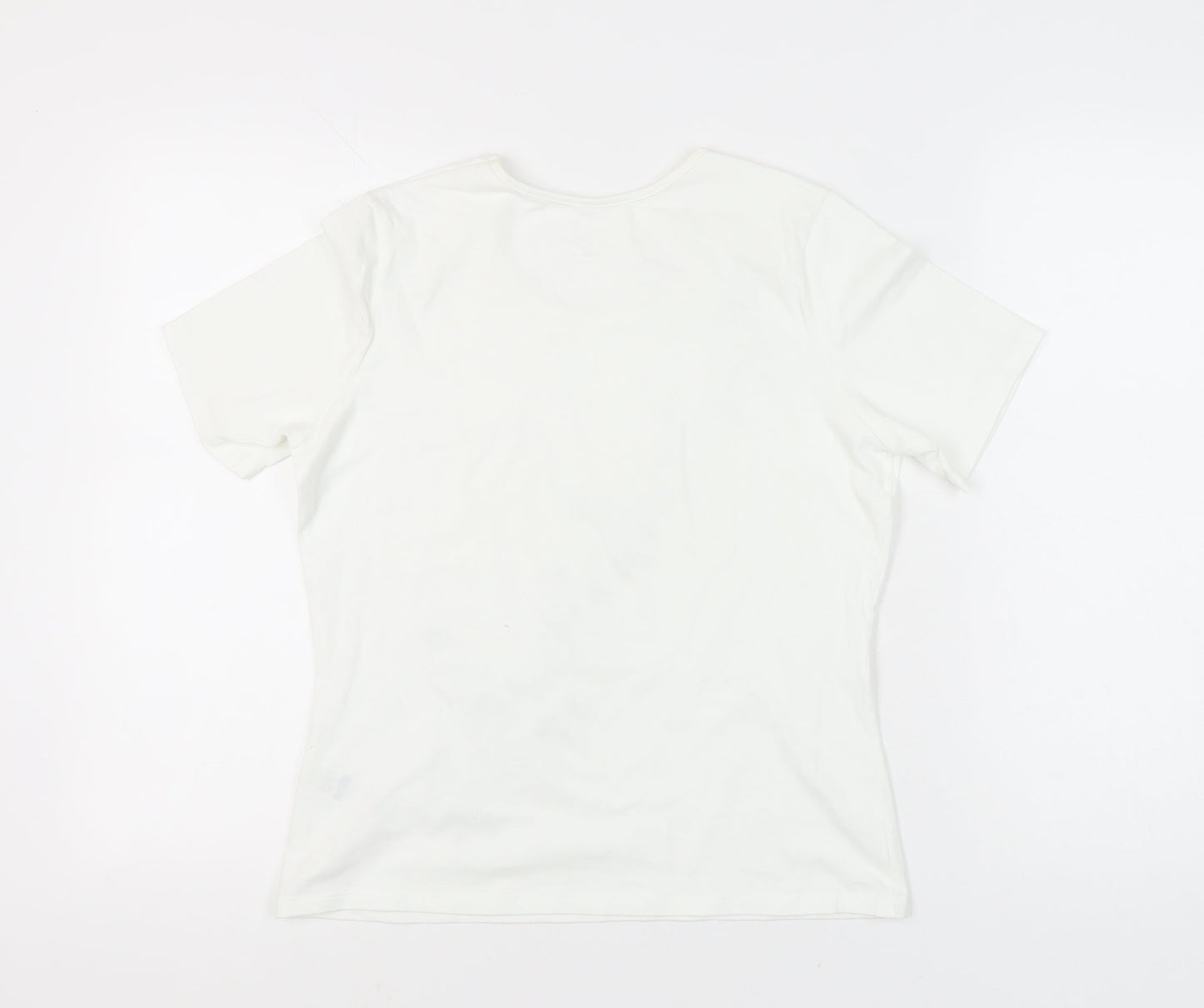 Womens UK Size 14 Marks and Spencer White Basic T-Shirt