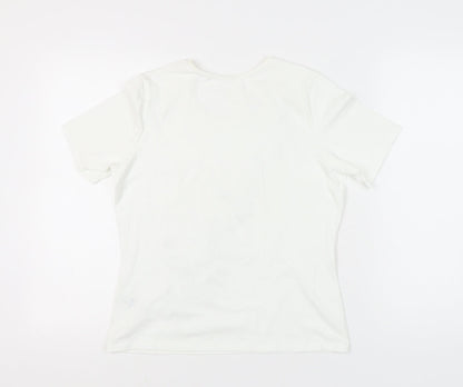 Womens UK Size 14 Marks and Spencer White Basic T-Shirt