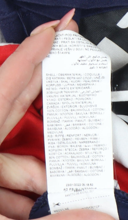 Puma Men's Blue White Red Colourblock Logo T-Shirt Size L