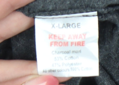 Manchester United Mens XL Grey Red Graphic Print T-Shirt