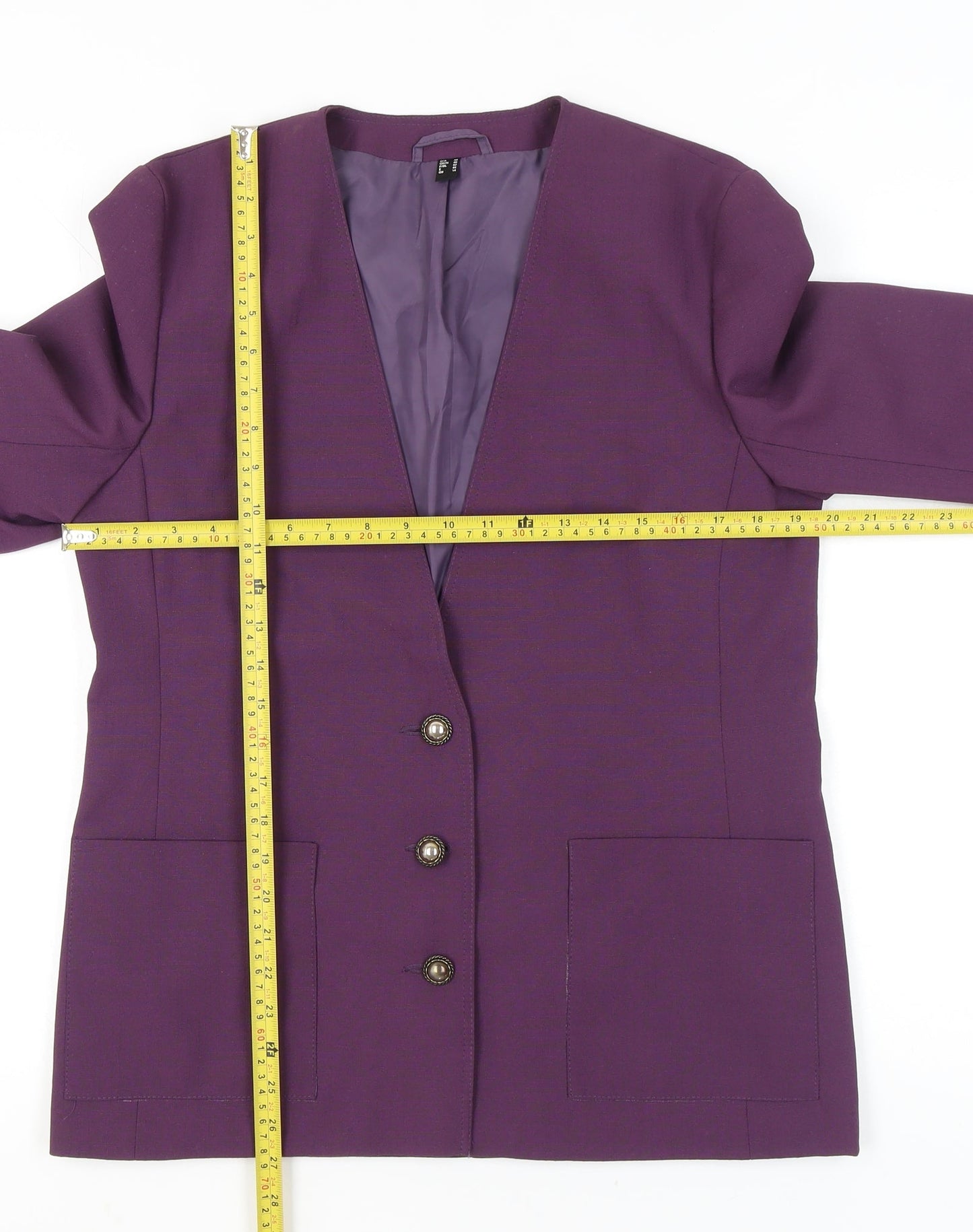 C&A Women Purple Blazer Jacket Size 14 Formal Workwear