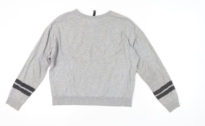 H&M Women Grey NYC Logo Sweatshirt Medium Regular Fit Pullover